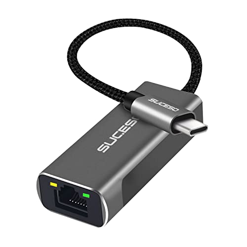 SUCESO USB C auf 2.5G Gigabit Ethernet Adapter Typ C auf RJ45 LAN Ethernet 2500 Mbps Thunderbolt 3 Netzwerkadapter Kompatibel mit MacBook Pro/Air, iPad Pro, Dell XPS, Surface Book, MateBook usw von SUCESO