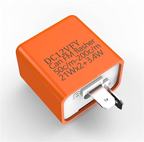 12V 2-poliger LED-Blinker, einstellbare Frequenz, Relais, Blinker, Motorrad-Fix, Motorrad-Blinker, Mehrfachschutz, sicher, 1 Stück Controls Relays (Color : Orange) von SUCHFEBH