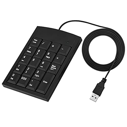 SUCIE Numerische Tastatur, Plug and Play Zahlentastatur, Computertastatur -USB-Tastatur für Laptop für Desktop-Computer von SUCIE