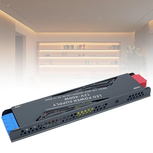 SUCIKORIO LED Trafo 12V 400W LED Transformator AC 230V auf DC 12 Volt 33,3A Ultra Dünn Konstante Spannung LED Treiber Netzteil 12V Schalt Niedervolttrafo für LED Lampen, LED Streifen, Halogenlampen von SUCIKORIO
