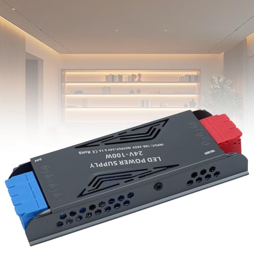 SUCIKORIO LED Trafo 24V 100W LED Transformator AC 230V auf DC 24 Volt 4,1A Ultra Dünn Konstante Spannung LED Treiber Netzteil 24V Schalt Niedervolttrafo für LED Lampen, LED Streifen, Halogenlampen von SUCIKORIO