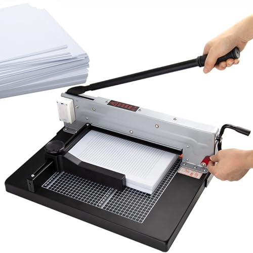 Robuster Papierschneider aus Metall, Papierschneider mit Skala und Sicherheits-Schneideschutz, 40 mm Schnittstärke, 400 Blatt Kapazität, for Pergament, Visitenkarten, Verträge, Bindefolien von SUCRFXJ