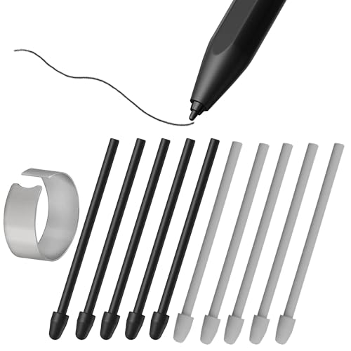 [10 Stück] Ersatzspitzen für Remarkable 1/2/Marker/Marker Plus & Boox Pen2 Pro/Boox Pen Plus/Boox Triangle Pen/BOOX Wacom Stylus, Boox Max/Note/Nova/Go/Tab Ultra&Mini Serie, Schwarz+Weiß von SUEEWE