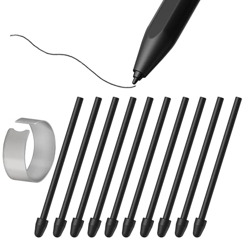[10 Stück] Ersatzspitzen für Remarkable 1/2/Marker/Marker Plus & Boox Pen2 Pro/Boox Pen Plus/Boox Triangle Pen/BOOX Wacom Stylus, Boox Max/Note/Nova/Go/Tab Ultra&Mini Serie, Schwarz von SUEEWE
