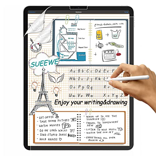 [2 Stück] Like Matt Papier Folie für iPad Air 5./4. Generation (2022/2020) 10,9" & iPad Pro 11 (2022 M2/2021/2020/2018), [Blendfreiem] PET Papier Gefühl schutzfolie zum Zeichnen, Schreiben, Skizzieren von SUEEWE