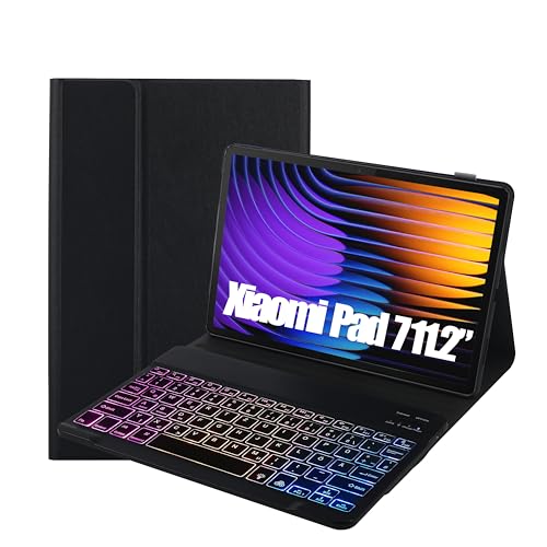 SUEEWE Tastatur Hülle für Xiaomi Pad 7 Pro/7 2024 11,2", TPU Rückseite Hülle mit 3 Bereich 7 Farbe Beleuchtete Abnehmbarer QWERTZ Tastatur, Schwarz SUEEWE Tastatur Hülle für Xiaomi Pad 7 Pro/7 2024 11,2", TPU Rückseite Hülle mit 3 Bereich 7 Farbe Beleuchtete Abnehmbarer QWERTZ Tastatur, Schwarz von SUEEWE