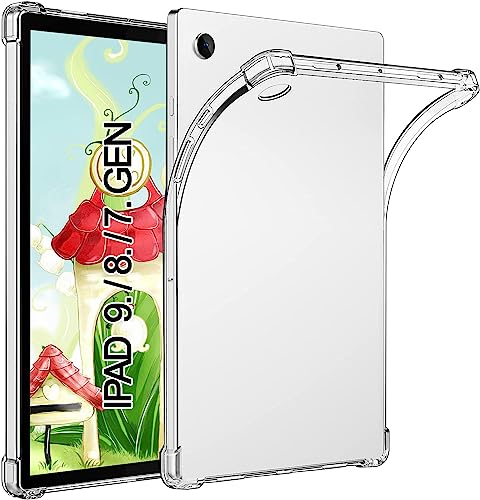 TPU Silikon Hülle für 10,2 Zoll iPad 9./8./7. Generation (2021/2020/2019), Verstärkt Ecken TPU Bumper Rückenschutzhülle, [Stoßfest] [Kratzfest], Transparent von SUEEWE