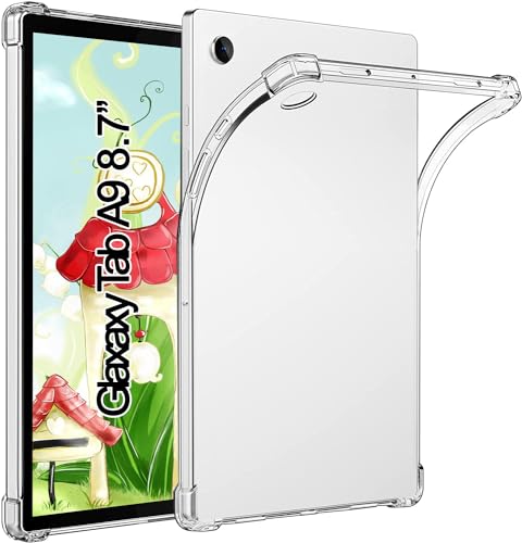 TPU Silikon Hülle für Samsung Galaxy Tab A9 8,7 Zoll 2023 (SM-X110/X115/X117), Verstärkt Ecken TPU Bumper Rückenschutzhülle, [Stoßfest] [Kratzfest], Transparent von SUEEWE