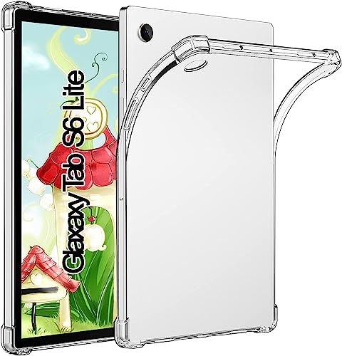 TPU Silikon Hülle für Samsung Galaxy Tab S6 Lite 10,4 Zoll 2022/2020, Verstärkt Ecken TPU Bumper Rückenschutzhülle, [Stoßfest] [Kratzfest], Transparent von SUEEWE