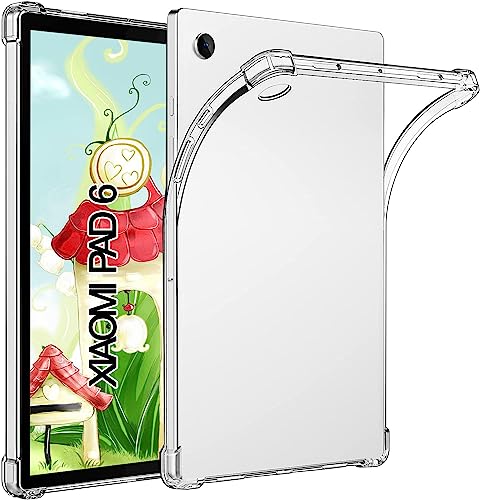 TPU Silikon Hülle für Xiaomi Pad 6 (2023) 11 Zoll, Verstärkt Ecken TPU Bumper Rückenschutzhülle, [Stoßfest] [Kratzfest], Transparent von SUEEWE