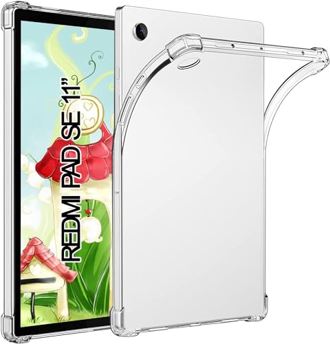 TPU Silikon Hülle für Xiaomi Redmi Pad SE 2023 11 Zoll, Verstärkt Ecken TPU Bumper Rückenschutzhülle, [Stoßfest] [Kratzfest], Transparent von SUEEWE