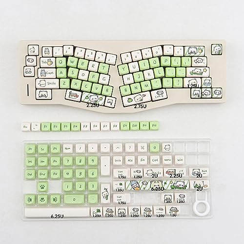 PBT Panda Keycaps Set MOA Profile Cute Keycaps 144 Tasten Custom Dye-Sublimation Keyboard Keycaps für Cherry Gateron MX Switches Mechanische Tastaturen von SUEHIODHY