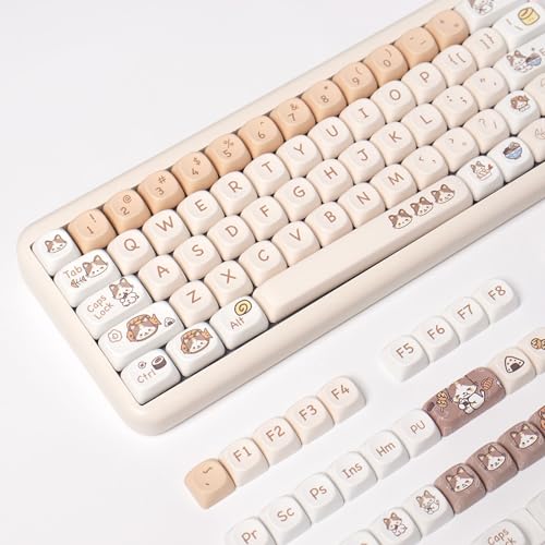 SUEHIODHY PBT Cat Keycaps Set MOA Profile Cute Keycaps 144 Keys Custom Dye-Sublimation Keyboard Keycaps für Cherry Gateron MX Switches Mechanische Tastaturen von SUEHIODHY
