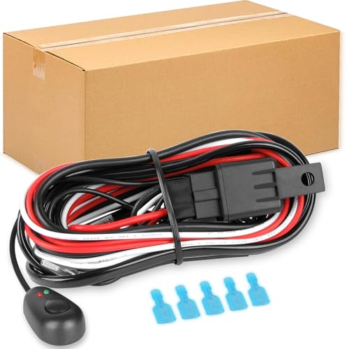 Kabelbaum Kabelsatz Relais für KFZ Scheinwerfer Arbeitsscheinwerfer Lichtleisten 12V 40A Universal Auto LED Nebelscheinwerfer(für 2 Lampe max. 180W) von SUFEMOTEC