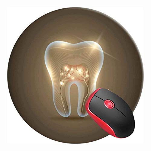 Mousepad Zahnarztpraxis Zahnarztzahnzahnmedizinisch für Zahnärzte, rundes Mousepad, rutschfeste Gummiunterseite, Mauspad für Laptop und Computer von SUFPMP