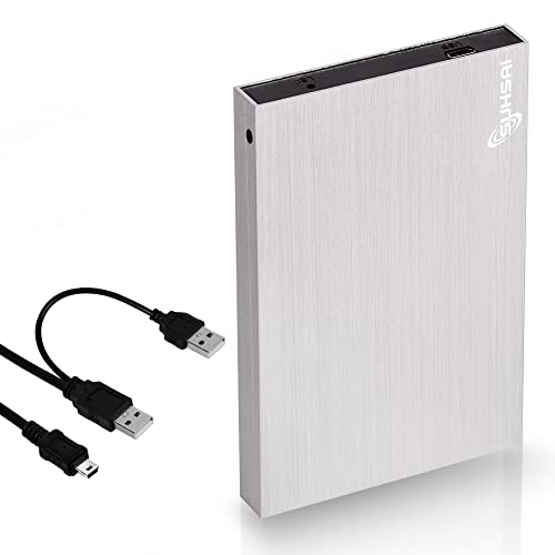 SUHSAI 160 GB Externe tragbare Festplatte 2,5 Zoll Speicher-/Sicherungslaufwerk mit USB 2.0-Speichererweiterungsfestplatte, Slim-Festplatte, kompatibel mit Mac, PC, Laptop, Desktop (Silber) von SUHSAI