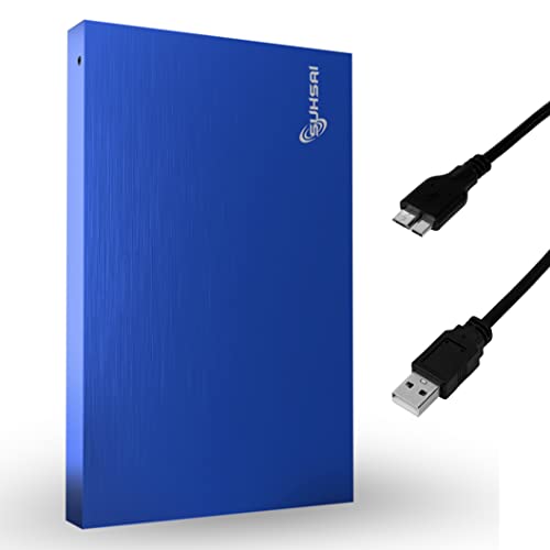 SUHSAI Externe Festplatte, 320 GB, ultradünn, tragbar, Backup-HDD mit USB 3.0-Kabel, kompatibel mit Mac, Desktop-Spielen, Windows – Speichererweiterung, Chromebook, Desktop (blau) von SUHSAI