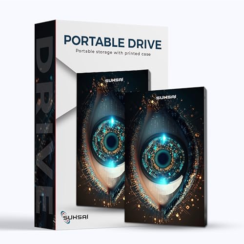 SUHSAI Externe Festplatte 1TB Tragbare Festplatte Gaming Externe Festplatte Backup-Laufwerk USB 3.0 Datenspeicherlaufwerk Eye-gedruckte Festplatte Kompatibel mit Mac, Desktop, PC, PS4, PS5, Xbox One von SUHSAI