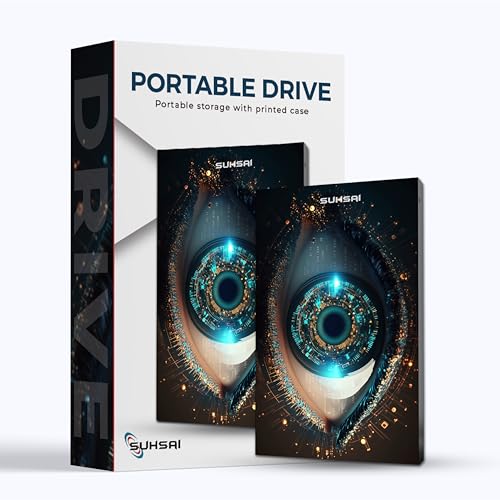 SUHSAI Externe Festplatte 500GB Tragbare Festplatte Gaming Externe Festplatte Backup-Laufwerk USB 3.0 Datenspeicherlaufwerk Eye-Printed-Festplatte Kompatibel mit Mac, Desktop, PC, PS4, PS5, von SUHSAI