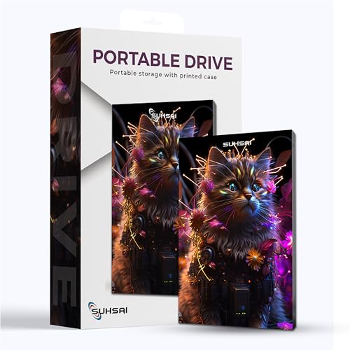 SUHSAI Externe Festplatte, 500GB, tragbare Festplatte, Gaming, Externe Festplatte, Backup-Laufwerk, USB 3.0-Datenspeicherlaufwerk, Cat-gedruckte Festplatte, kompatibel mit Mac, Desktop-PC, PS4, PS5 SUHSAI Externe Festplatte, 500GB, tragbare Festplatte, Gaming, Externe Festplatte, Backup-Laufwerk, USB 3.0-Datenspeicherlaufwerk, Cat-gedruckte Festplatte, kompatibel mit Mac, Desktop-PC, PS4, PS5 von SUHSAI