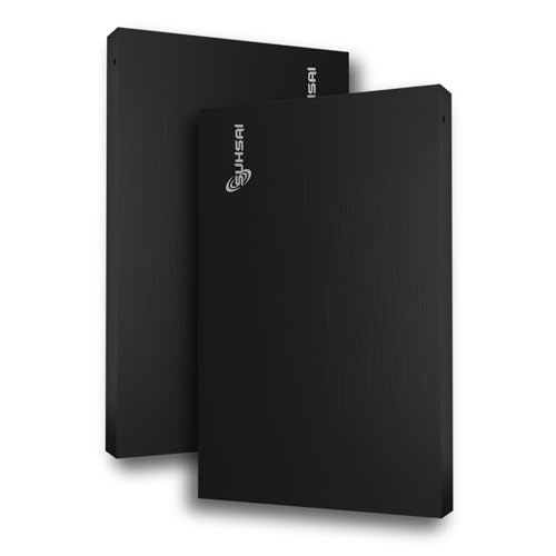 SUHSAI Tragbare Externe Festplatte, USB 2.0, HDD-Speicherlaufwerk, 1 TB, ultraschlanke Hochgeschwindigkeits-Datenübertragungsfestplatte, kompatibel mit PC, Mac, Windows-Desktop (schwarz) von SUHSAI