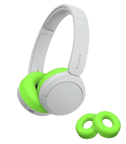 Silikon-Schutzhülle für Sony WH-CH520 kabellose Kopfhörer, Sony WH-CH520 Bluetooth On-Ear-Headset, kratzfeste Ohrpolster-Abdeckung, Sony-Headset, weiche Haut, Zubehör (fluoreszierendes Grün) von SUIHUOJI