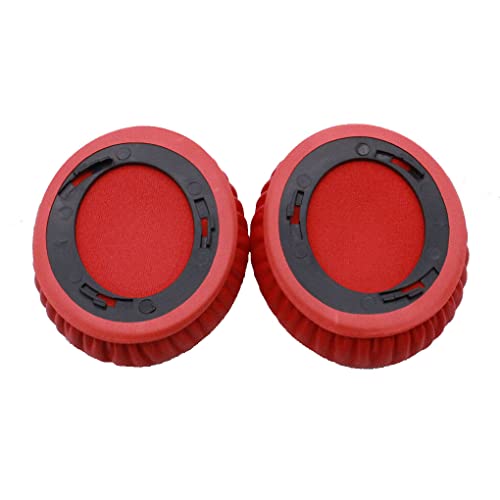 SUIOPPYUW 1 Paar Kopfhörer Leder Ohrmuscheln Headset Kissen Atmungsaktive Ärmelabdeckung Ersatzteile Ersatz für Solo 1.0, Rot von SUIOPPYUW