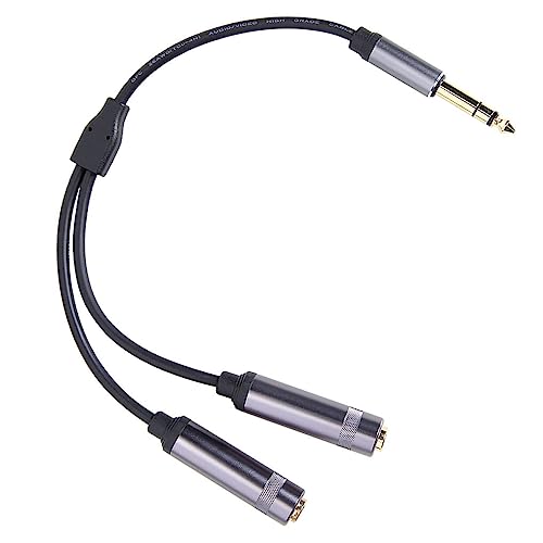 SUIOPPYUW 6,35 mm auf 2 6,5 mm Kabel Stecker auf Buchse Verlängerungskabel Konverter Multifunktionsstecker Lautsprecher Audio Adapter von SUIOPPYUW