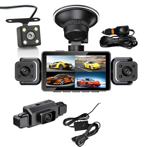 SUIOPPYUW Auto DVR mit Vier Objektiven, Dashcam, DVR Recorder, Auto DVR, Links, rechts, vorne, hinten, Kamera Recorder mit eingebautem WiFi, Nachtsicht SUIOPPYUW Auto DVR mit Vier Objektiven, Dashcam, DVR Recorder, Auto DVR, Links, rechts, vorne, hinten, Kamera Recorder mit eingebautem WiFi, Nachtsicht von SUIOPPYUW