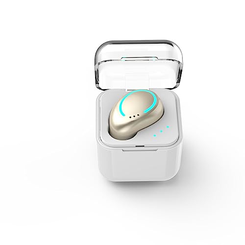 SUIOPPYUW Bluetooth kompatible Ohrhörer, wiederaufladbarer Kopfhörer, geräuschunterdrückender Smartphone Kopfhörer mit Ladekoffer Zubehör, Gold von SUIOPPYUW