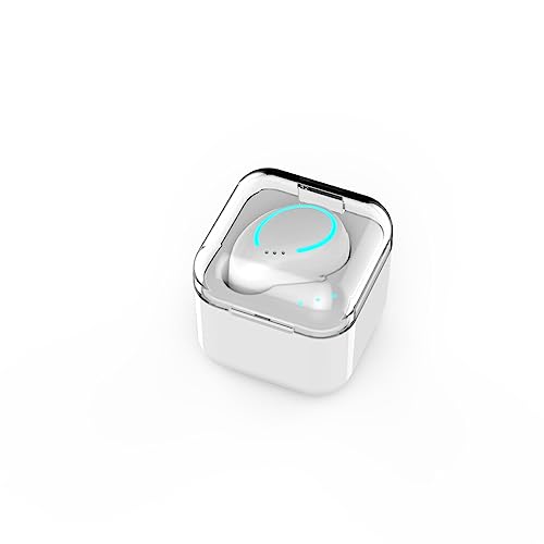 SUIOPPYUW Bluetooth kompatible Ohrhörer, wiederaufladbarer Kopfhörer, geräuschunterdrückender Smartphone Kopfhörer mit Ladekoffer Zubehör, Weiß von SUIOPPYUW