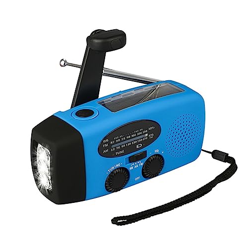 SUIOPPYUW Handkurbel Radio Teleskopantenne Frequenzempfänger USB wiederaufladbare wasserdichte LED Taschenlampe Haushalt Handy Ladegerät, Blau SUIOPPYUW Handkurbel Radio Teleskopantenne Frequenzempfänger USB wiederaufladbare wasserdichte LED Taschenlampe Haushalt Handy Ladegerät, Blau von SUIOPPYUW