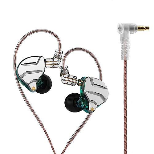 SUIOPPYUW In Ear Telefon Ohrhörer Kabelgebundener 3,5 mm Gaming Kopfhörer mit Geräuschunterdrückung, tragbares Musik Laufsport Headset mit Ohrkappen, Silber normal von SUIOPPYUW