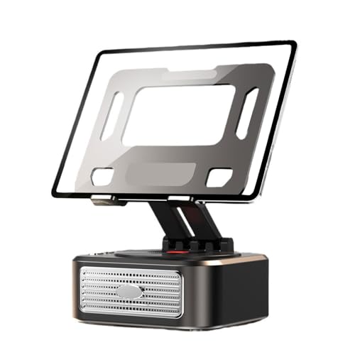 SUIOPPYUW Schreibtisch Bücherregal Lautsprecherständer mit kabellosem Bluetooth, drehbarer Tablet Ständer, Lautsprecher, ABS Handbegleiterständer, 360 Grad Drehung von SUIOPPYUW