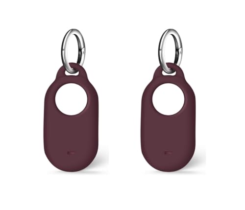 SUKADE 2 Stück Silikonhülle für Samsung SmartTag 2, Schutzhülle mit Schlüsselanhänger, stoßfestes und schmutzdichtes Design, sichere Passform für Samsung Galaxy Smart Tag2 (Braun) von SUKADE