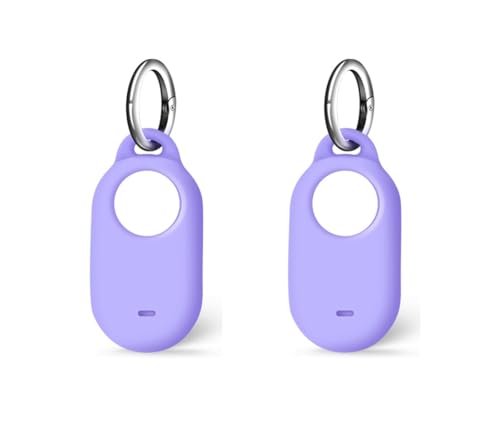 SUKADE 2 Stück Silikonhülle für Samsung SmartTag 2, Schutzhülle mit Schlüsselanhänger, stoßfestes und schmutzdichtes Design, sichere Passform für Samsung Galaxy Smart Tag2 (lila) von SUKADE