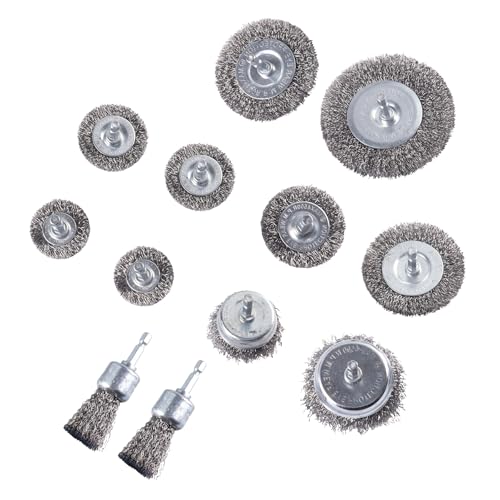 SUKITMISO 12 Stück Drahtbürste Bohrmaschine Set, 6mm Stahlbürste Akkuschrauber mit Sechskantstange Drahtbürsten Set, für Bohrmaschine Polier Schleifen Entrosten Entgraten SUKITMISO 12 Stück Drahtbürste Bohrmaschine Set, 6mm Stahlbürste Akkuschrauber mit Sechskantstange Drahtbürsten Set, für Bohrmaschine Polier Schleifen Entrosten Entgraten von SUKITMISO