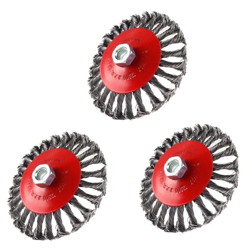 SUKITMISO 3 Stück Winkelschleifer Drahtbürsten Set, M14 Stahlbürste Akkuschrauber, 125 mm Kegelbürsten, Drahtbürste Flex Set, für Schleifen, Entrosten, Reinigen SUKITMISO 3 Stück Winkelschleifer Drahtbürsten Set, M14 Stahlbürste Akkuschrauber, 125 mm Kegelbürsten, Drahtbürste Flex Set, für Schleifen, Entrosten, Reinigen von SUKITMISO