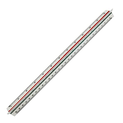1 Stück Maßstab Lineal, Dreieckig Lineal-Lineal metrisch für Architekten und Ingenieuren:1:100, 1:200, 1:250, 1:300, 1:400, 1:500 von SULIUDAJI