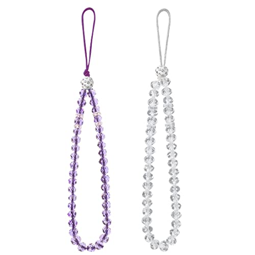 2 Stück Handykette mit Perlen für Kurze Hand,Handgelenk, Schlüsselband mit Kristallperlen,handykette,handykette universal,universal handykette,handyanhänger,handschlaufe Kamera für Mädchen und Frauen von SULIUDAJI
