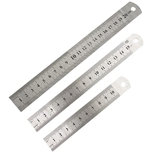 SULIUDAJI Edelstahl Lineale 10cm, 15cm, 20cm - Metall - Minimalist - Präzisionsherrscher für Engineering, Lehre und Büro von SULIUDAJI