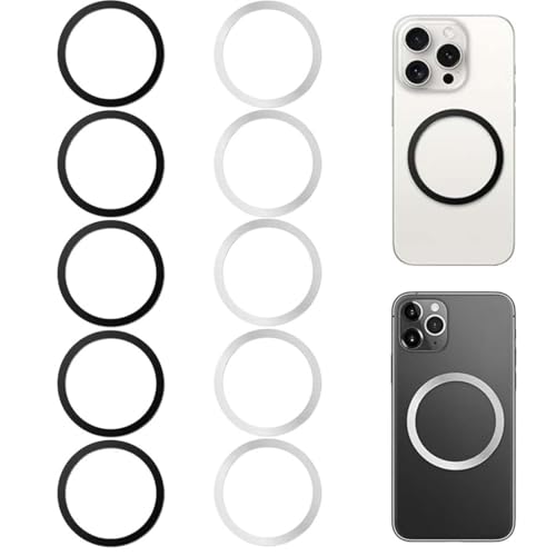 SULIUDAJI 10Pcs Universal-Metallring-Aufkleber, Für Magsafe Ring Magnet Kompatibel Mit Magsafe Wireless Charger/Autohalterung Für Iphone/Samsung/Android Phone Cases Metallringe (Ohne Magnet) von SULIUDAJI