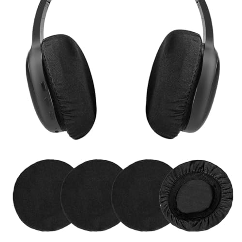 SULIUDAJI 4 Stück Dehnbare Waschbare Kopfhörer Überzug, Kopfhörer Schutz Für 6 Bis 8.5 cm Headset, Überzieher Gegen Schmutz (Schwarz) von SULIUDAJI