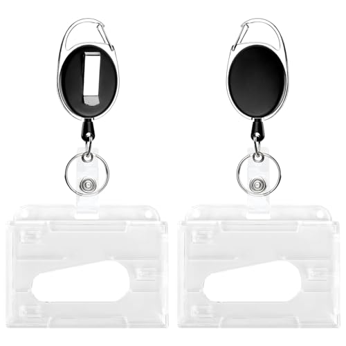 SULOLI 2 Stück Kartenhalter Mit Schlüsselband Ausziehbar,Transparente ausweishülle,Schlüsselanhänger Set,Ausweishülle mit band für Kartenhalter, Schlüsselkarten SULOLI 2 Stück Kartenhalter Mit Schlüsselband Ausziehbar,Transparente ausweishülle,Schlüsselanhänger Set,Ausweishülle mit band für Kartenhalter, Schlüsselkarten von SULOLI
