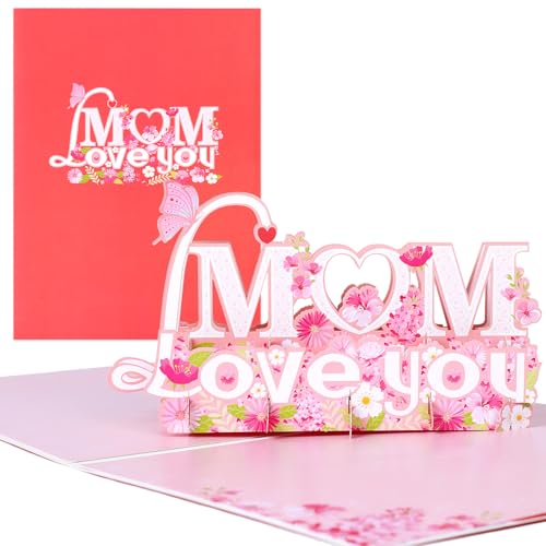 SULOLI 3D Muttertagskarte,Geburtstagskarte für Mama Special,3D Pop Up Grußkarte Muttertag mit Schönen Papier-Cut für Mama Geburtstag Frau von SULOLI