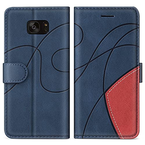 SUMIXON Hülle für Galaxy S7 Edge, PU Leder Brieftasche Schutzhülle für Samsung Galaxy S7 Edge, Kratzfestes Handyhülle mit Kartenfächern und Standfunktion, Blau von SUMIXON