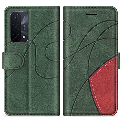 SUMIXON Hülle für Oppo A74 5G / Oppo A93 5G / Oppo A54 5G, PU Leder Brieftasche Schutzhülle für Oppo A74 5G / A93 5G / A54 5G, Kratzfestes Handyhülle mit Kartenfächern und Standfunktion, Grün von SUMIXON