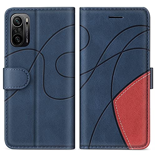 SUMIXON Hülle für Xiaomi Redmi K40 / Redmi K40 Pro/Xiaomi Poco F3 / Xiaomi MI 11i, PU Leder Brieftasche Schutzhülle für Redmi K40, Kratzfestes Handyhülle mit Kartenfächern und Standfunktion, Blau von SUMIXON