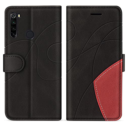SUMIXON Hülle für Xiaomi Redmi Note 8, PU Leder Brieftasche Schutzhülle für Xiaomi Redmi Note 8, Kratzfestes Handyhülle mit Kartenfächern und Standfunktion, Schwarz von SUMIXON