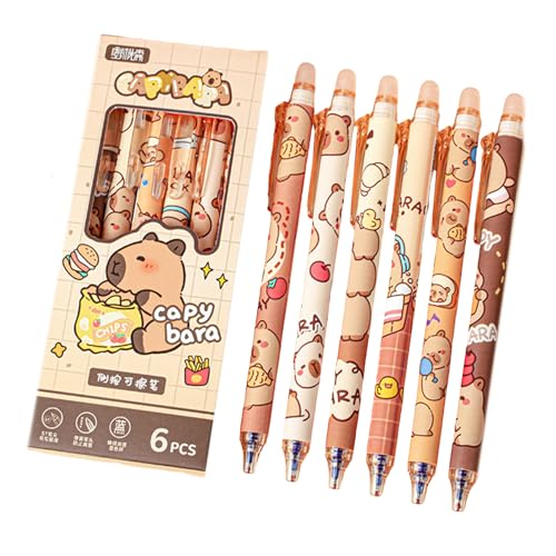 SUMMITDRAGON 6pieces Cartoon Einverrückungsable Löschbare Gel Stifte Blaue Tinten 0 5 Mm Schnelltrocknen Zum Schreiben Von Journaling Office Schreibwerkzeug von SUMMITDRAGON
